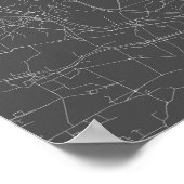Poster Venise, Italie (blanc sur noir) (Coin)