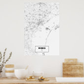 Poster Venise, Italie (noir sur blanc) (Cuisine)