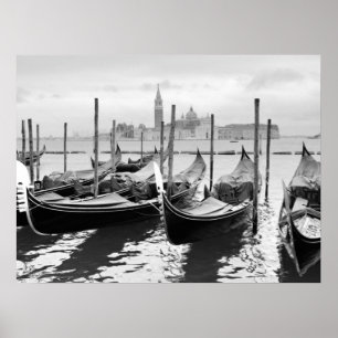 Poster Venise Italie paysage noir et blanc P Triptych