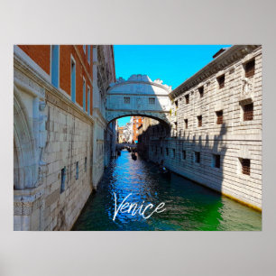 Poster Venise Italie Pont des Soupirs Bateau de Canal Voy