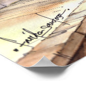 Poster Venise Italie Stylo et lave aquarelle (Coin)