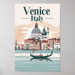 Poster Venise Italie Vintage Lieu de voyage célèbre