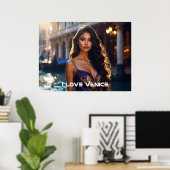 POSTER VENISE - J'AIME VENISE (Bureau à domicile)