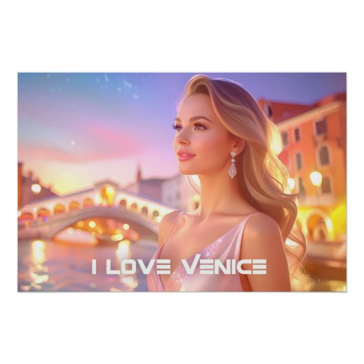 POSTER VENISE - J'AIME VENISE - (Devant)