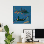 Poster Venise la nuit (Bureau à domicile)
