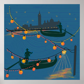 Poster Venise la nuit