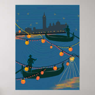 Poster Venise la nuit
