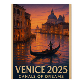 Poster Venise - "Les canaux des rêves