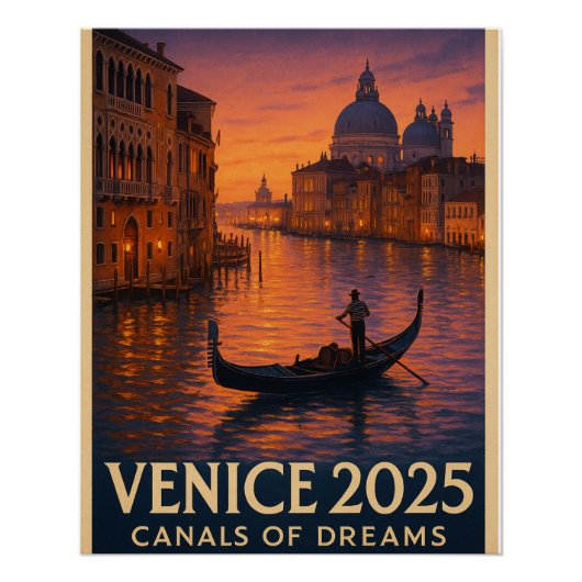 Poster Venise - "Les canaux des rêves (Devant)