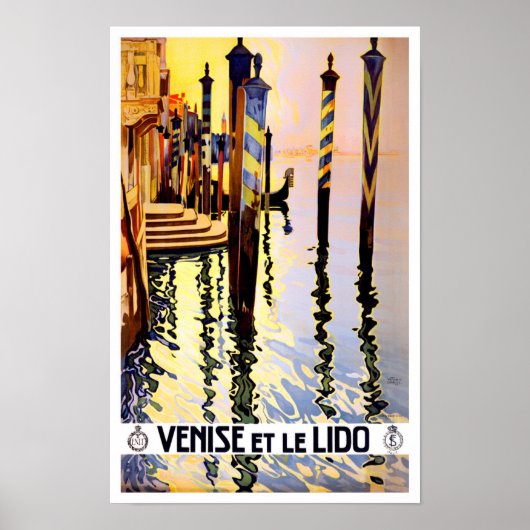 Poster Venise Lido Italie voyage millésime (Devant)
