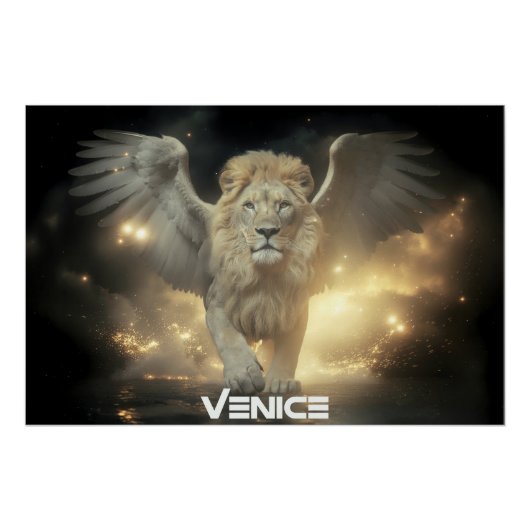 POSTER VENISE - LION AILÉ (Devant)