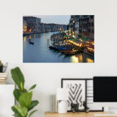 Poster Venise Soirée Grand Canal (Bureau à domicile)