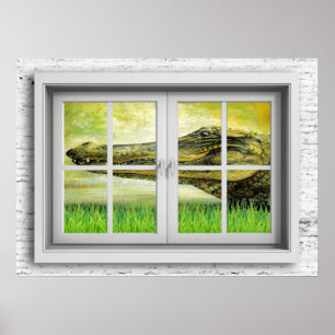 Poster Venster Uitzicht