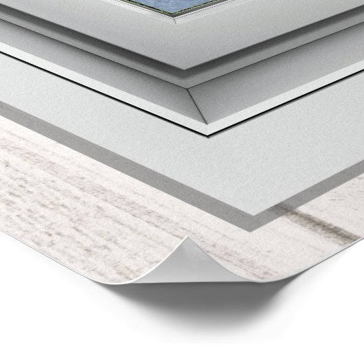 Poster Venster Uitzicht (Hoek)