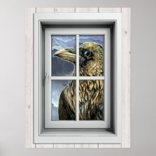 Poster Venster Uitzicht