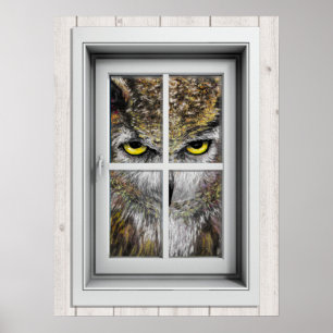 Poster Venster Uitzicht