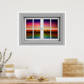 Poster Venster Uitzicht (Keuken)