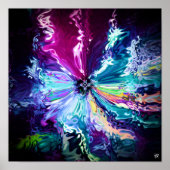 Poster Vent cosmique des couleurs - pareidolia motif (Devant)