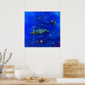 POSTER VENT DE TORTUE DE MER SUR L'EAU (Cuisine)