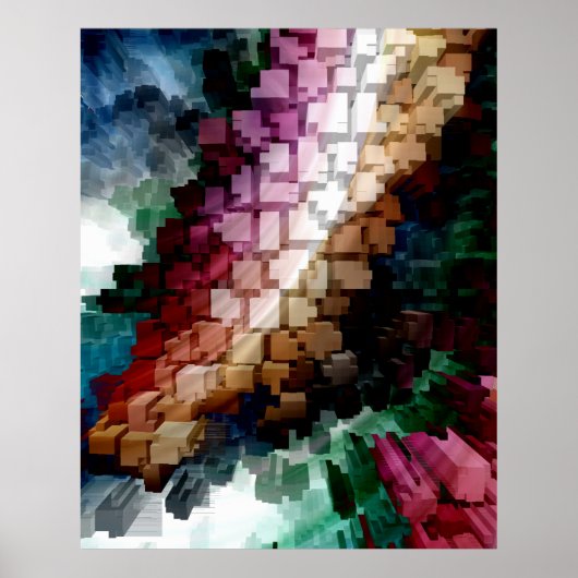 Poster Vent foncé centré sur le cube (Devant)