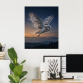 Poster Vent Hibou Crépuscule Ciel (Bureau à domicile)