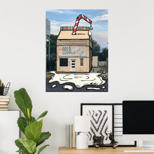 Poster Vente Approvisionnement en lait (Bureau à domicile)