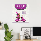 Poster Vente d'affiche de mode - sac à main bijoux pourpr (Bureau à domicile)