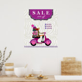 Poster Vente d'affiche de mode - sac à main bijoux pourpr (Cuisine)