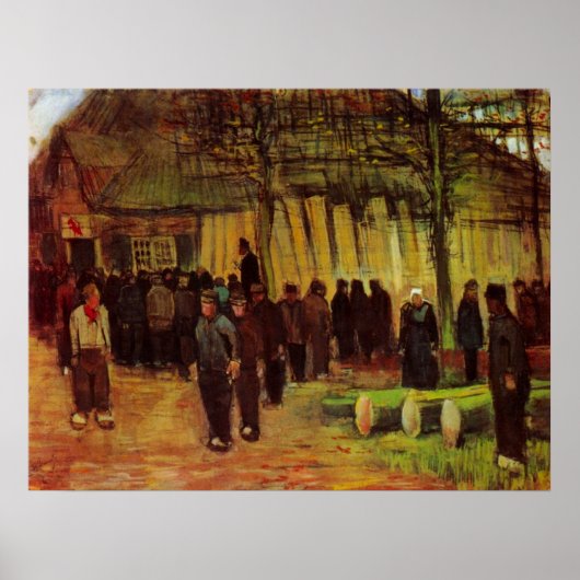 Poster Vente de bois par Vincent van Gogh (Devant)