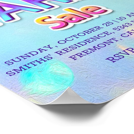 Poster Vente de cour Encaissons PINK Annonce holographiqu (Coin)