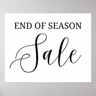 Poster Vente de fin de saison Signe, Vente de boutique de