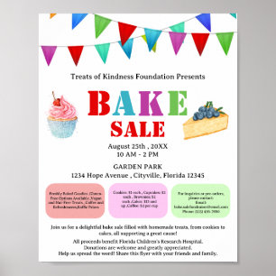 Poster Vente de gâteaux ou de pâtisseries moderne pour un