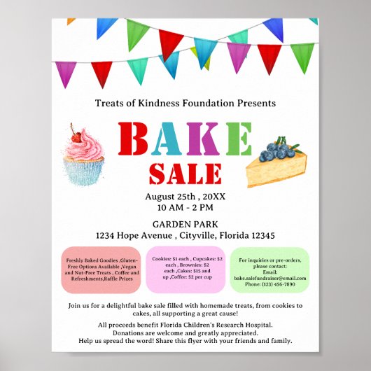 Poster Vente de gâteaux ou de pâtisseries moderne pour un (Devant)