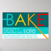 Poster vente de gâteaux (typographique) (Devant)