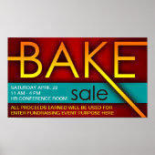 Poster vente de gâteaux (typographique) (Devant)