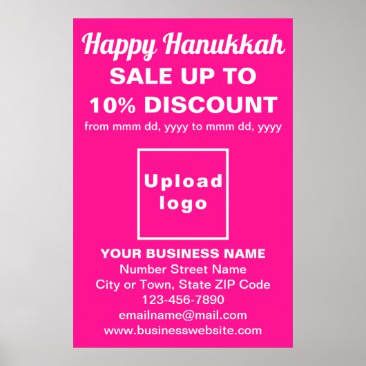Poster Vente de Hanukkah pour les entreprises sur une aff (Devant)