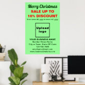 Poster Vente de Noël d'affaires sur l'affiche vert clair (Bureau à domicile)