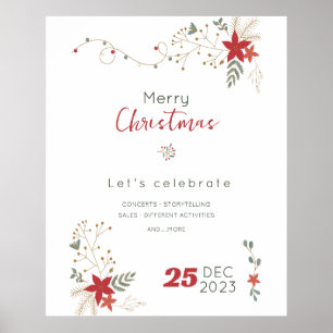 Poster Vente de Noël Minimaliste Joyeux Noël ,Joyeuses Fê
