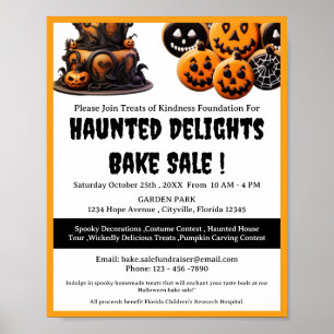 Poster Vente de pâtisseries effrayante d'Halloween pour u