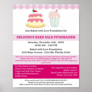 Poster Vente de Pâtisseries pour une Bonne Cause