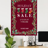 Poster Vente de vacances Fleurs de Noël Annonces commerci (Bureau à domicile)