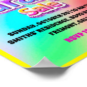 Poster Vente Garage Pink Parties scintillant Holographiqu (Coin)