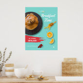 Poster Vente petit-déjeuner, Menu petit-déjeuner du café (Cuisine)