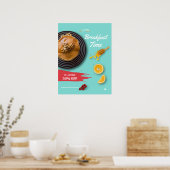 Poster Vente petit-déjeuner, Menu petit-déjeuner du café (Cuisine)