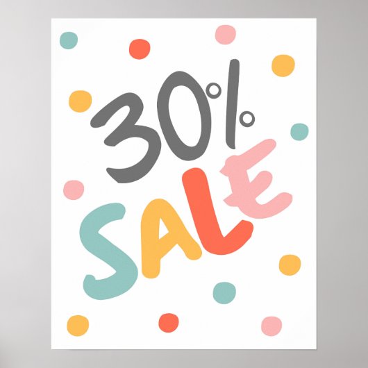 Poster Vente Signal 30% De Réduction, Vente Boutique Sign (Devant)