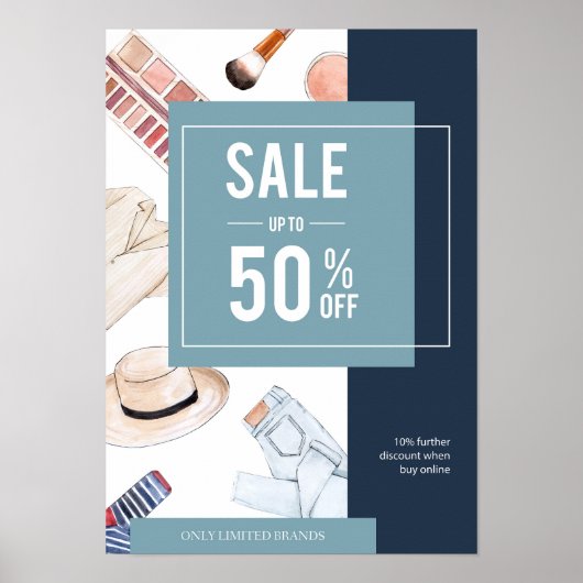 Poster Ventes de mode Watercolor (Devant)