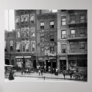 Poster Ventes de motos et de vélos, 1910