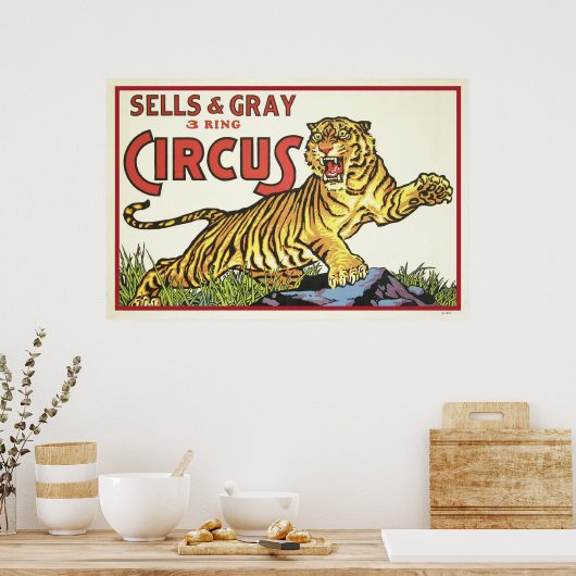 Poster Ventes et Gris 3 Cercles cirque (Cuisine)