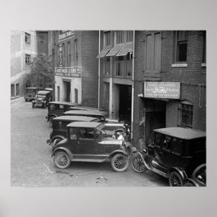 Poster Ventes et service automobiles, 1926. Photo ancienn