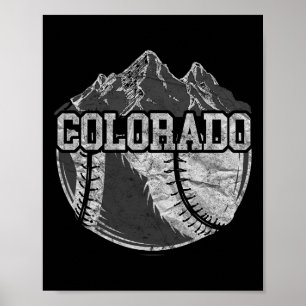 Poster Ventilateur de baseball du Colorado Tee Montagnes
